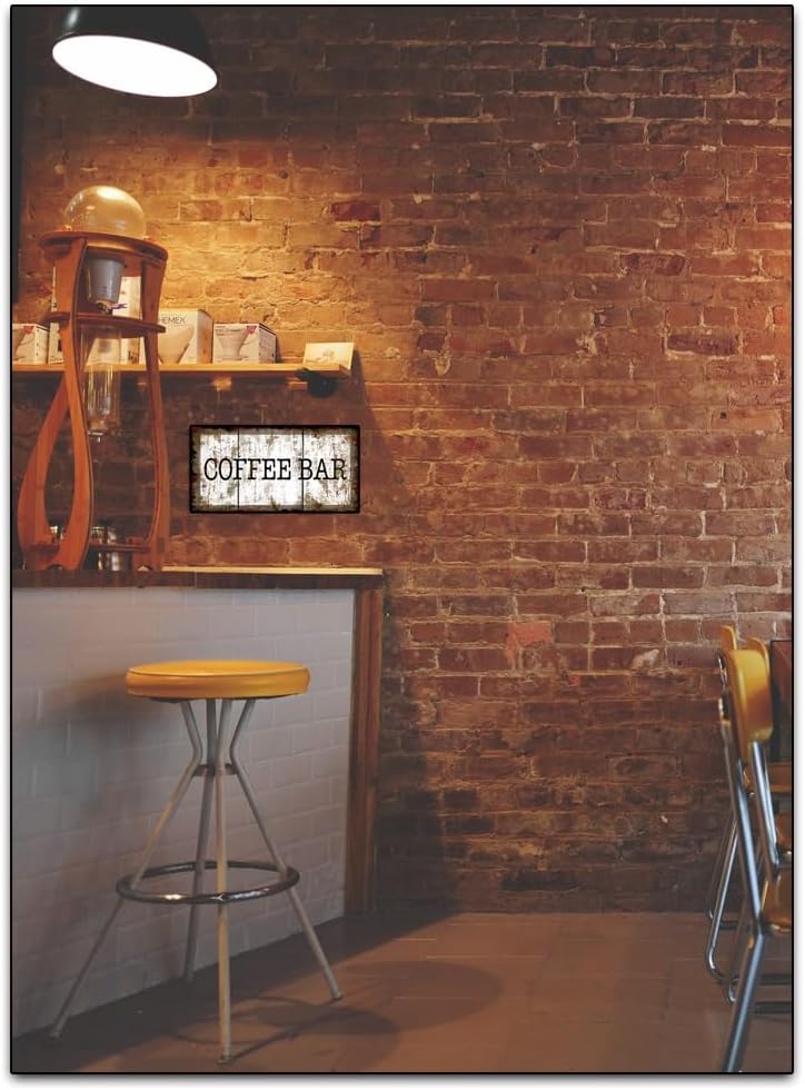 Original Vintage Design, Coffee Tin Metal Wall Art Print Poster, Thick Tinplate Wall Decoration Signs for Coffee Corner/Cafe/Kitchen