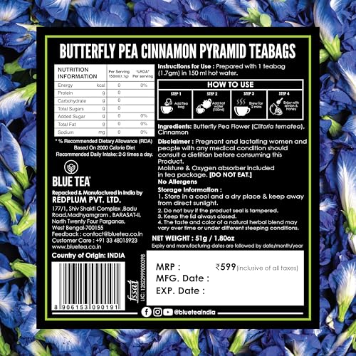 Butterfly Pea Flower Tea (30 Count)