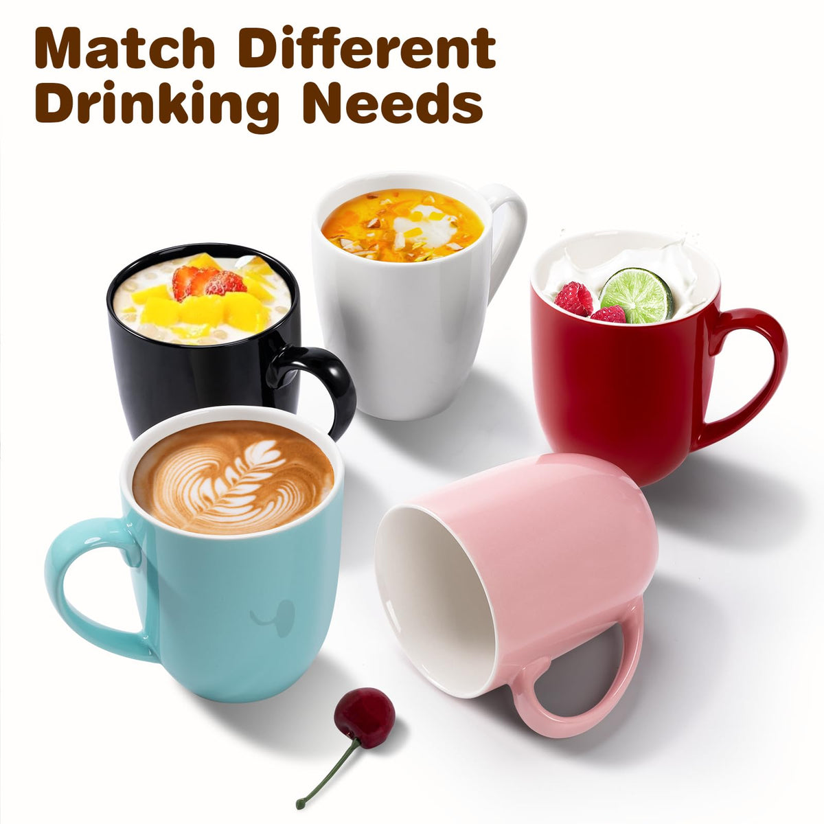Dishwasher safe red ceramic mugs