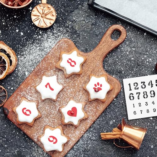 6x6in Alphabet Letter & Number Cookie Stencils for Royal Icing & Sugar Cookie Decoration (16 Count)
