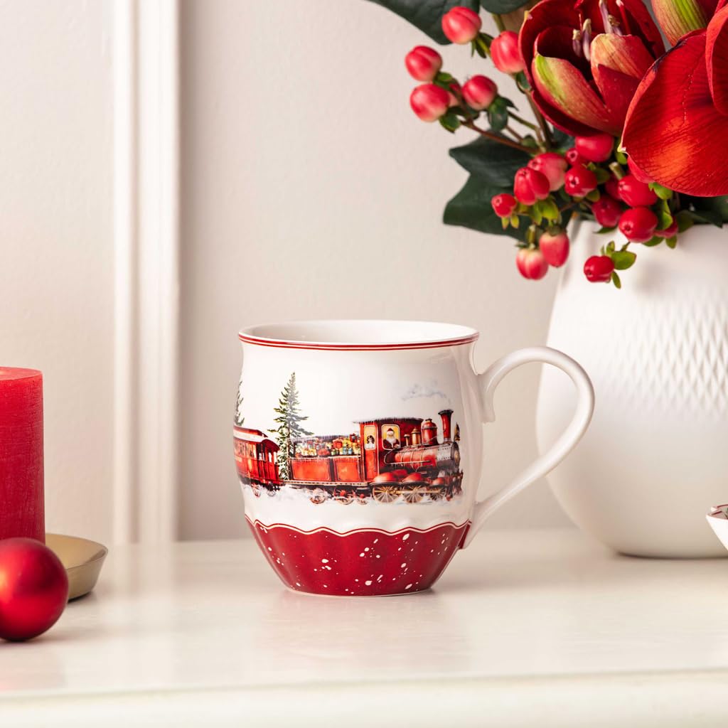 Porcelain holiday mug with 12.75 oz capacity