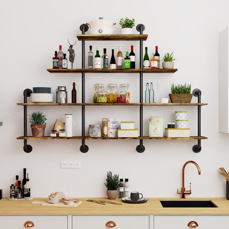 63" Industrial Pipe Shelving