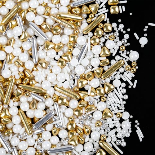 Gold Silver White Sprinkles (4.6 Ounce)