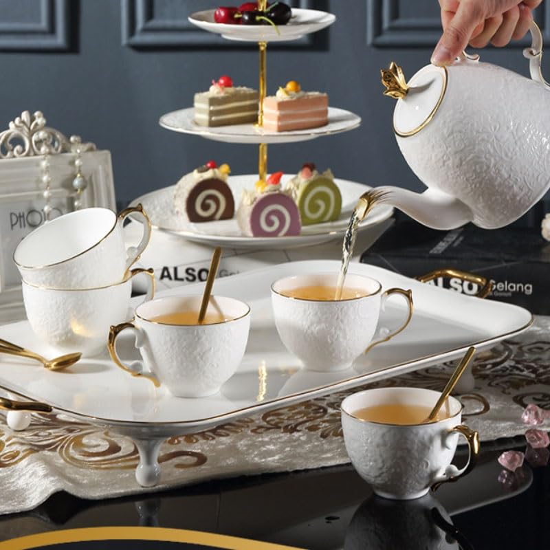 Light Luxury Bone China Coffee Cup Afternoon Tea Teapot Sets Banquet Set Bring Tray of Wedding Gifts