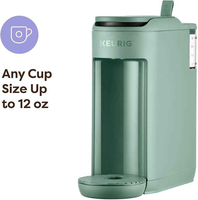 Keurig K-Mini Mate Single Serve K-Cup Pod Coffee Maker, Brews Up to 12 oz Cup, Compact Portable Coffee Machine for Small Spaces, Great for Dorms & Offices, Glamping Green