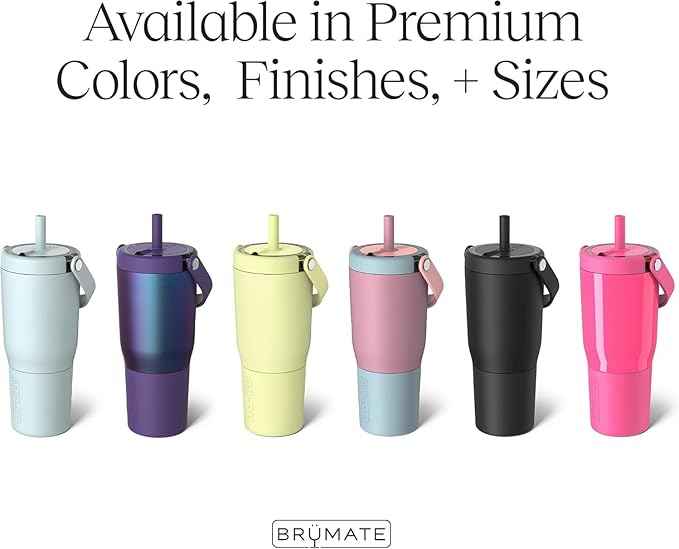 BrüMate Resa 25oz 100% Leakproof Travel Tumbler w/Handle & Straw | Flexible SoftSip Straw | Silicone Sleeve for Durability | Stainless Steel | Cup Holder & Travel Friendly Water Bottle (Primrose)