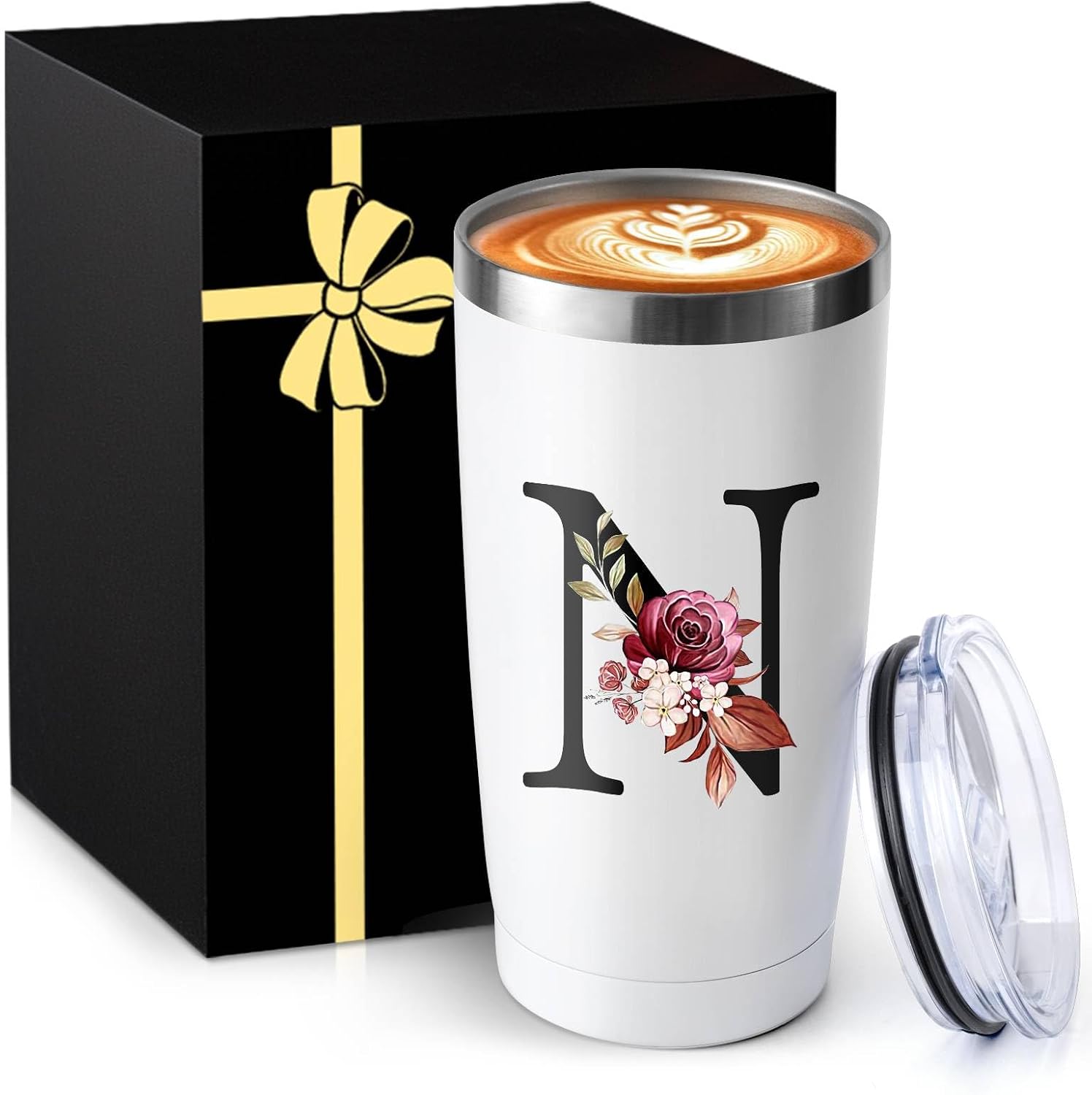 20 Oz Insulated Coffee Cup with Lid Car Tumbler Travel Mug Women Wife Anniversary Her 1 2 3 5 6 7 8 10 14 15 20 25 40 50 60 Year Cotton Copper Gifts Ivory Bronze Leather Iron Paper First 5th 6th 10th