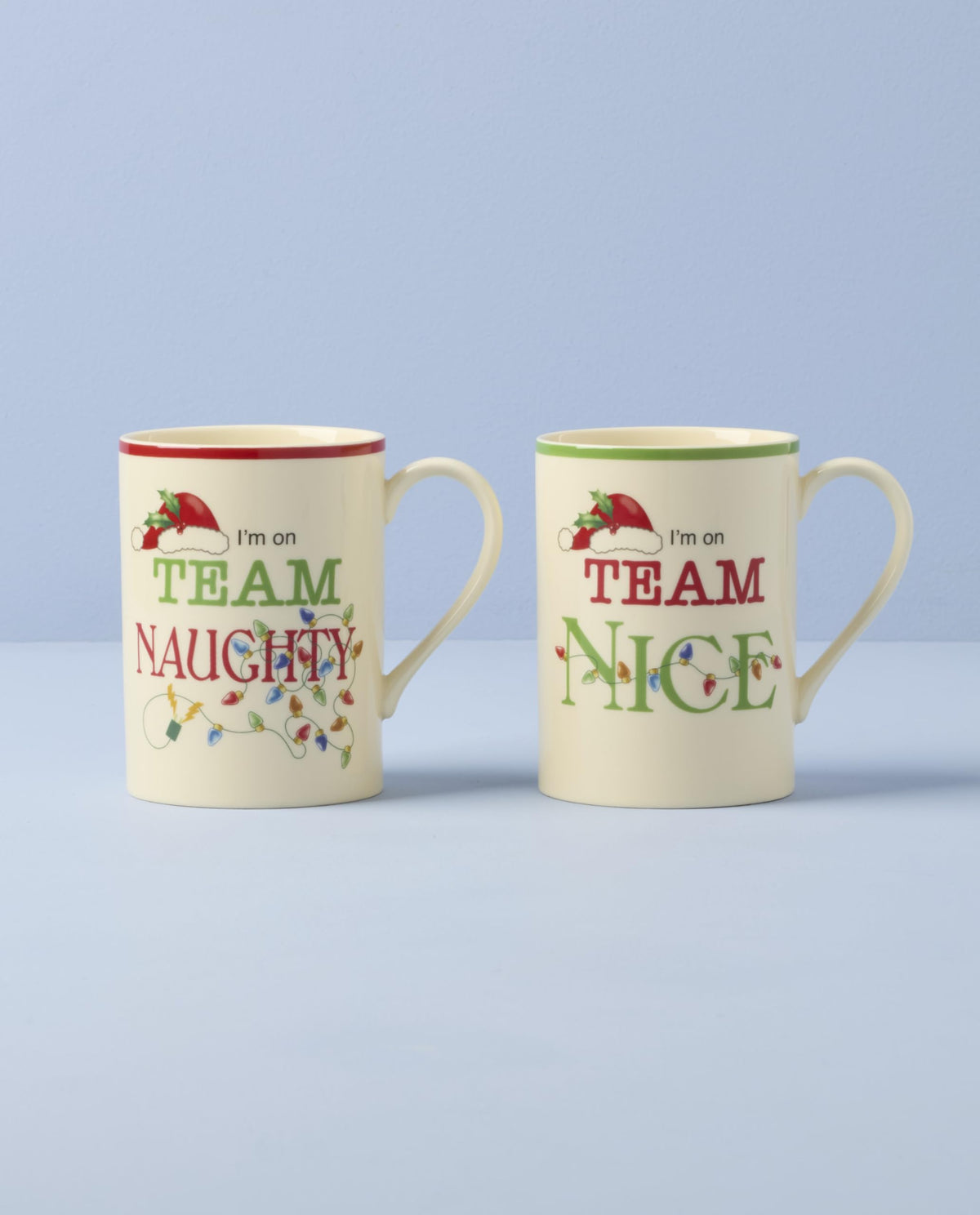 Porcelain Christmas mug set, dishwasher safe