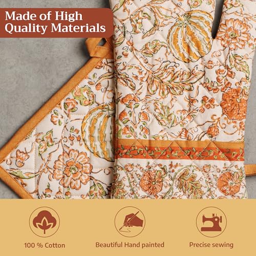 100% Cotton Oven Mitt & Pot Holder Set (2 Count)