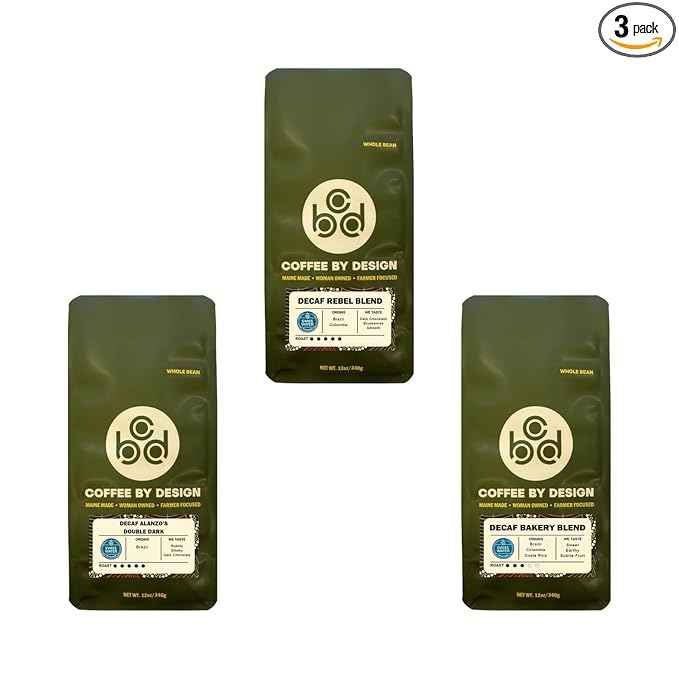 Bean Box Coffee Sampler - Decaf Roast, 3-Pack, Freshly Ground, Gourmet Coffee