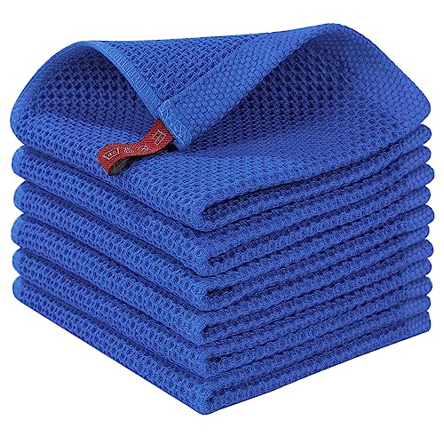 100% Cotton Waffle Weave Kitchen Dish Cloths 6 (6 Count)