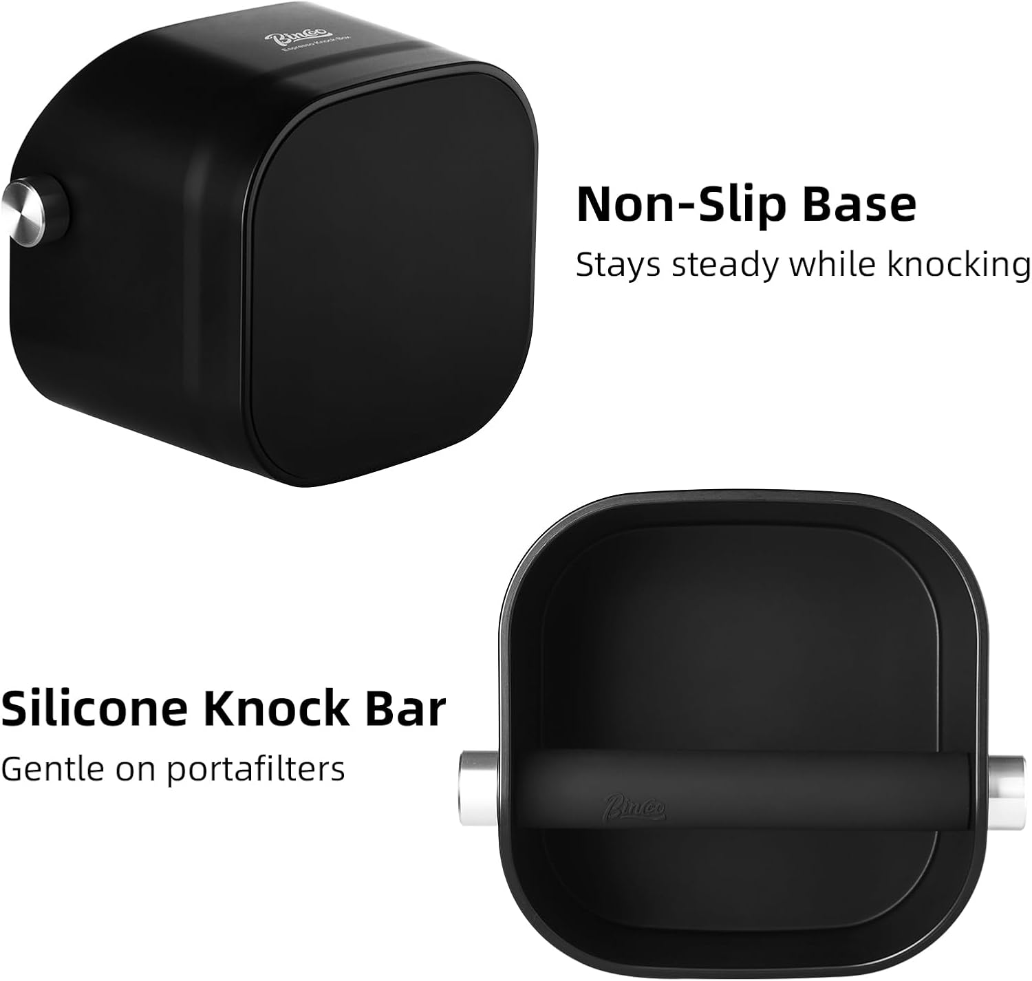 Espresso Knock Box - Bincoo Espresso Machine Knock Box/Espresso Grounds Knock Box, Barista Style Coffee Knock Box for Grounds with Removable Shock-Absorbent Knock Bar and Anti-Slip Base. (yellow)