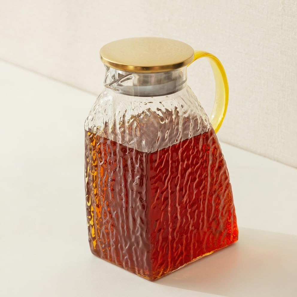 Water Pitcher Glass Jug With Lid and Spout