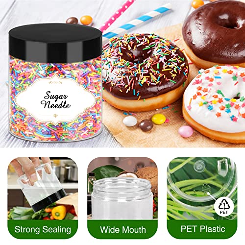 6 OZ Plastic Jars with Lids (48 Count)