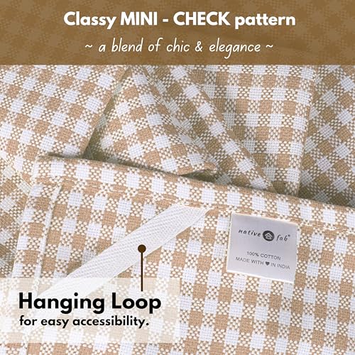 Beige Gingham Kitchen Dish Towels 4 Pack 16"x26"