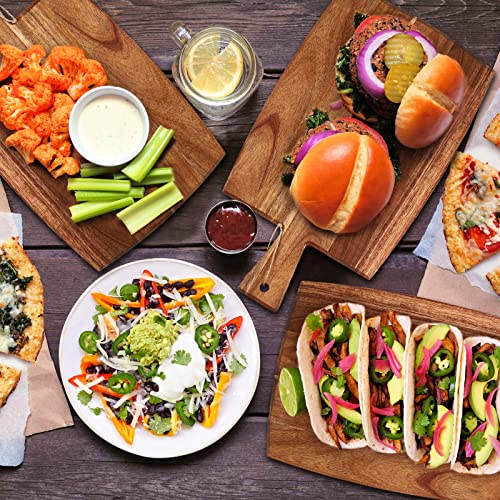 12 Packs Wooden Cutting Board Set with Handles Large Kitchen Serving Plain Chopping Board Bulk Gifts for Mom for Vegetables Meat Pizza Cheese Fruit Bread (12 Count)