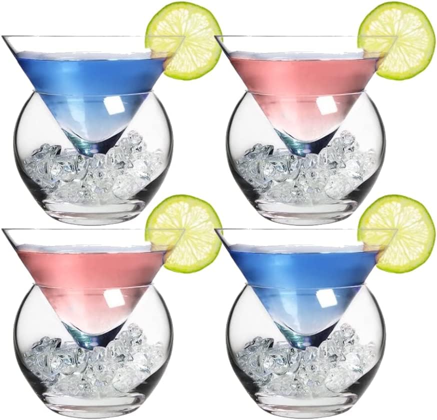 Stemless Martini Glasses with Chiller