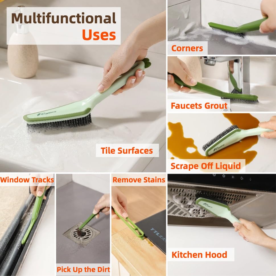 3-in-1 Detail Cleaning Brush, Crevice Grout Brush, 2PCS (2 Count)
