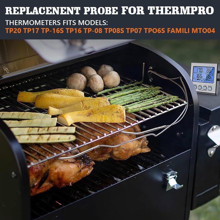 Meat Probe Thermometer Replacement for Thermopro TP10 TP25 etc (2 Count)