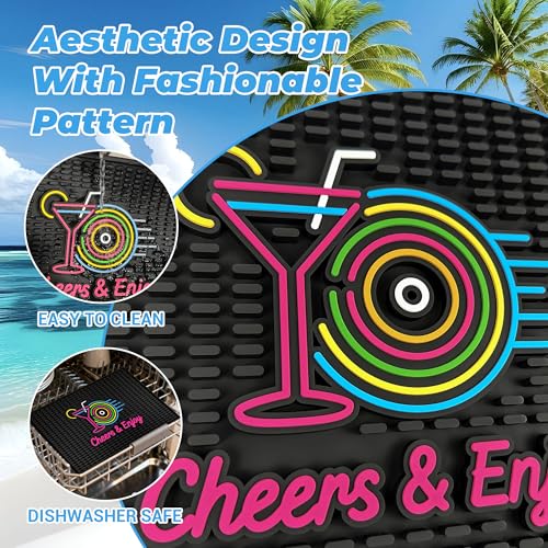 Neon Tiki Black Bar Mat 18 x 12 Inch