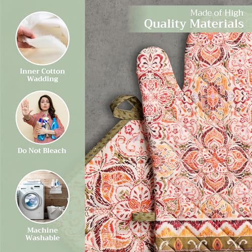 100% Cotton Oven Mitt & Pot Holder Set (2 Count)