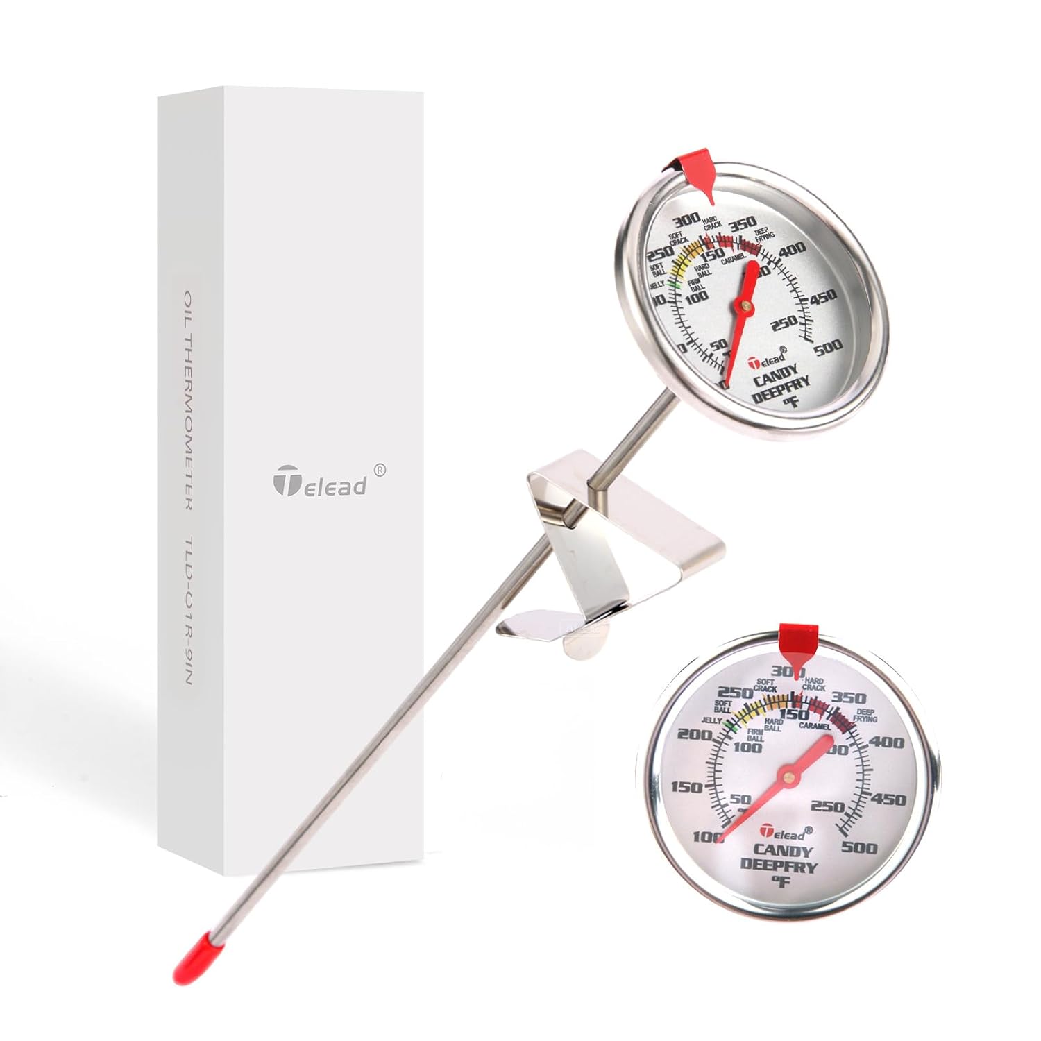 Upgraded Candy Thermometer Waterproof - Oil Thermometer for Frying with Clips - 9