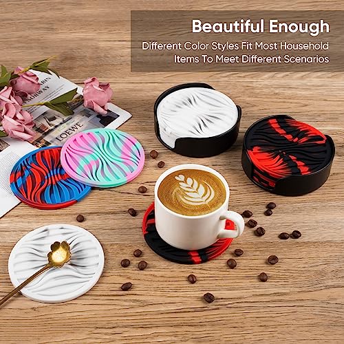6 Pack Drink Coasters with Holder Non