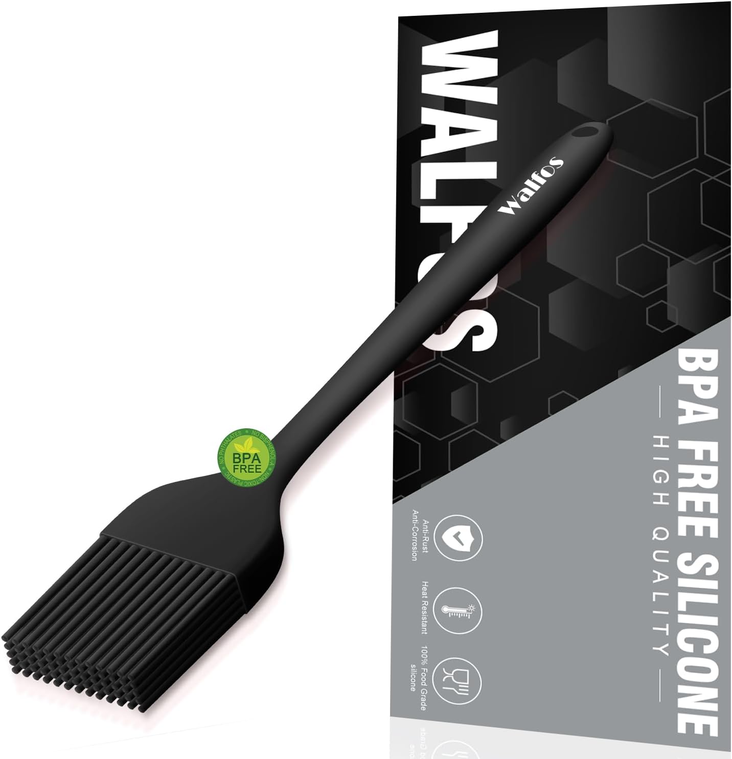 Walfos Small Basting Pastry Brush, Silicone Pastry Brush, Heat Resistant Perfect for BBQ Grill Baking Kitchen Cooking, Strong Steel Core and One-Pieces Design, BPA Free and Dishwasher Safe (8.2