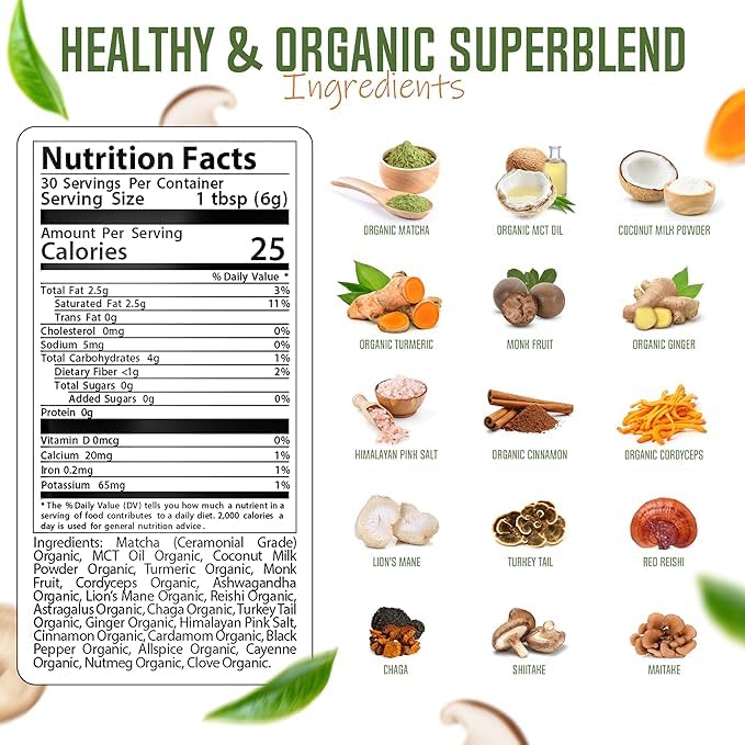 Mushroom Matcha Powder (6.35 Ounce)