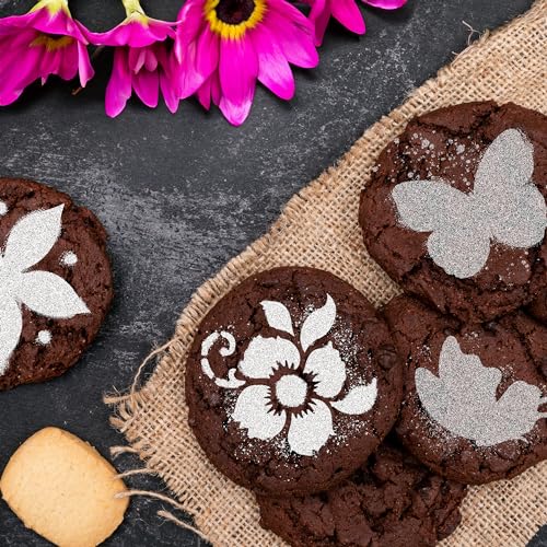 Coffee Stencils and Cookies Decoration 14Pcs 2.8”x2.8” and 4.3”x4.3” (14 Count)