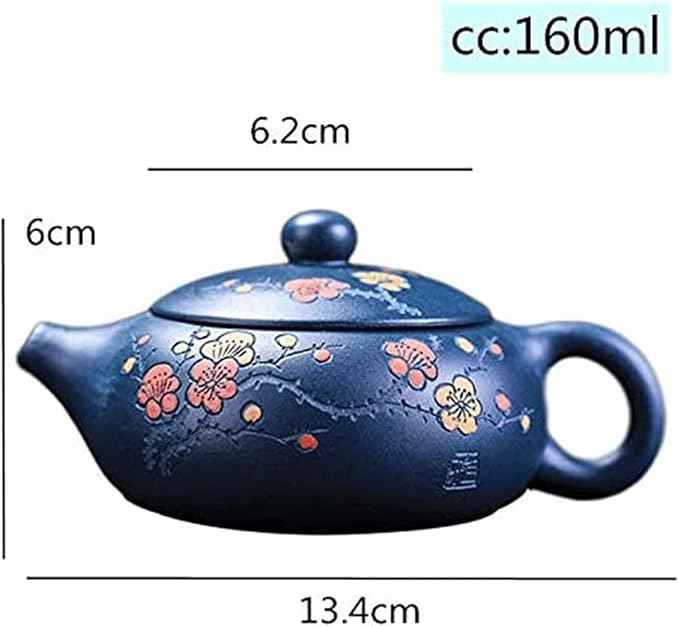 New Handmade Purple Clay Teapot Pure Beauties Kettle Painted Plum Fragrant Teapot Tea Set Gift 160ml for Women Tea Party Tea Cup