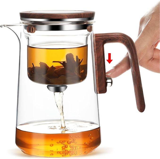 Enchant Tea Pot - 800ml/27.1oz Witchcraft Magic Glass Teapot, Magnetic Water Separation Design, Borosilicate Infuser Pot with Strainer for Loose Leaf & Herbal Teas, Ideal for Tea Maker