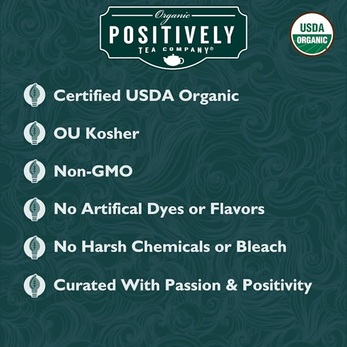 Organic Positively Tea Company, Chamomile Herbal Tea Bags, 100 Count, Eco-Friendly Tea Bags, Non-GMO