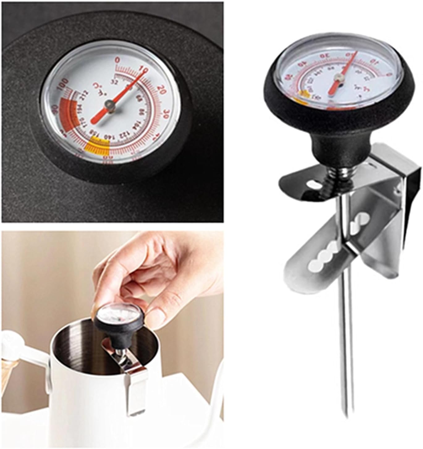 Milk Frothing Thermometer 2 Packs for Coffee Chocolate Cappuccino Frothy Milk Foam Stainless Steel Thermometer Latte Art Pen