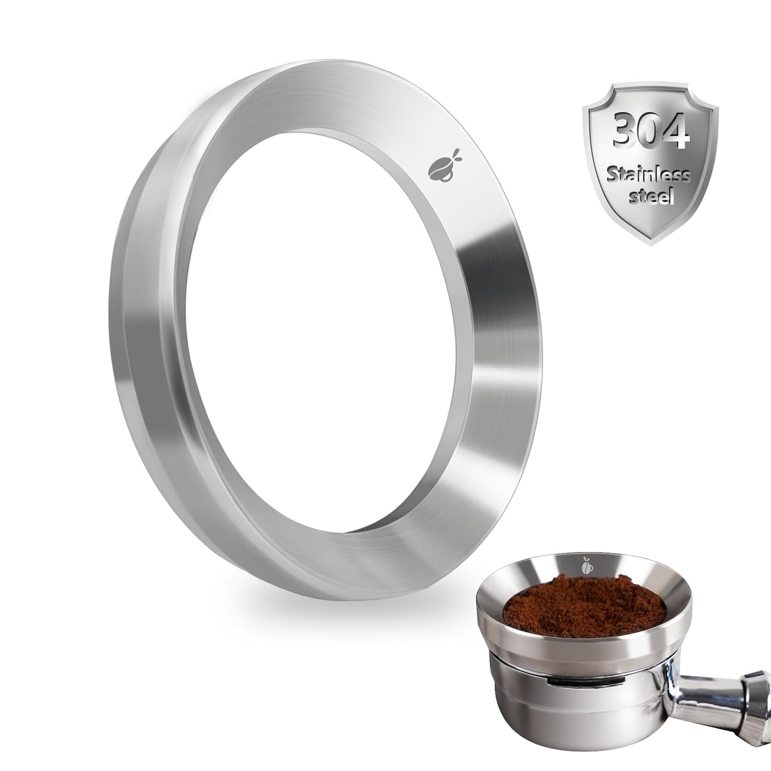 51mm Espresso Dosing Funnel, 304 Stainless Steel Coffee Dosing Ring, Portafilter Funnel with 6 Magnetic, Barista Tools Compatible with Breville 51mm Portafilter