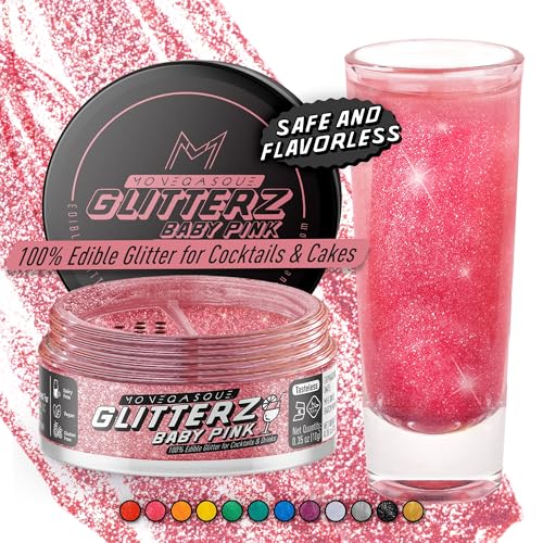 Baby Pink Edible Glitter for Drinks & Cakes