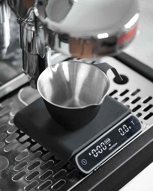 Normcore Pocket Coffee Scale V3, Pour Over Drip Espresso Scale, Barista Scale with Timer, Anodized Aluminum Body with Back-Lit LCD Display, Black