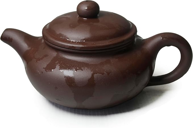 Teapot Chinese Gongfu Genuine Black Clay Zisha 10oz Classics Fanggu Pot Infusers Tea (Zini purple clay)