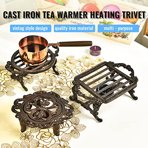 Heavy Duty Cast Iron Teapot Dish Warmer Stable Holder for Tealight Stand