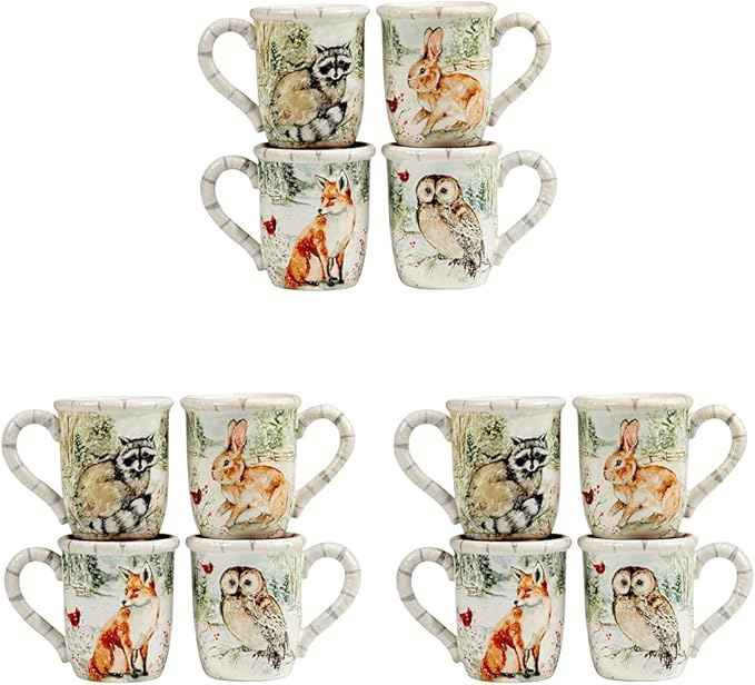 Certified International Winter's Walk 16 oz. Mugs, Set of 4 (Pack of 3)