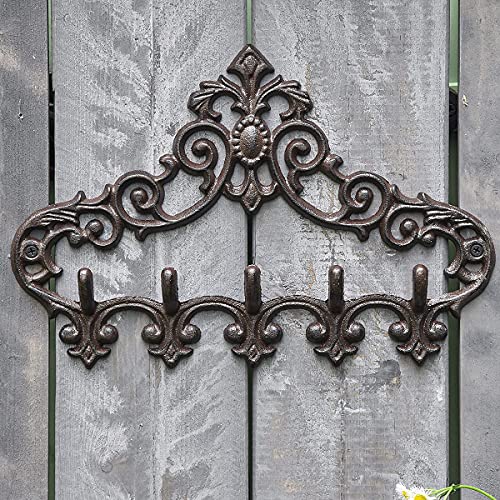 Cast Iron Rustic Coat Hook Hanger with 5 Hooks