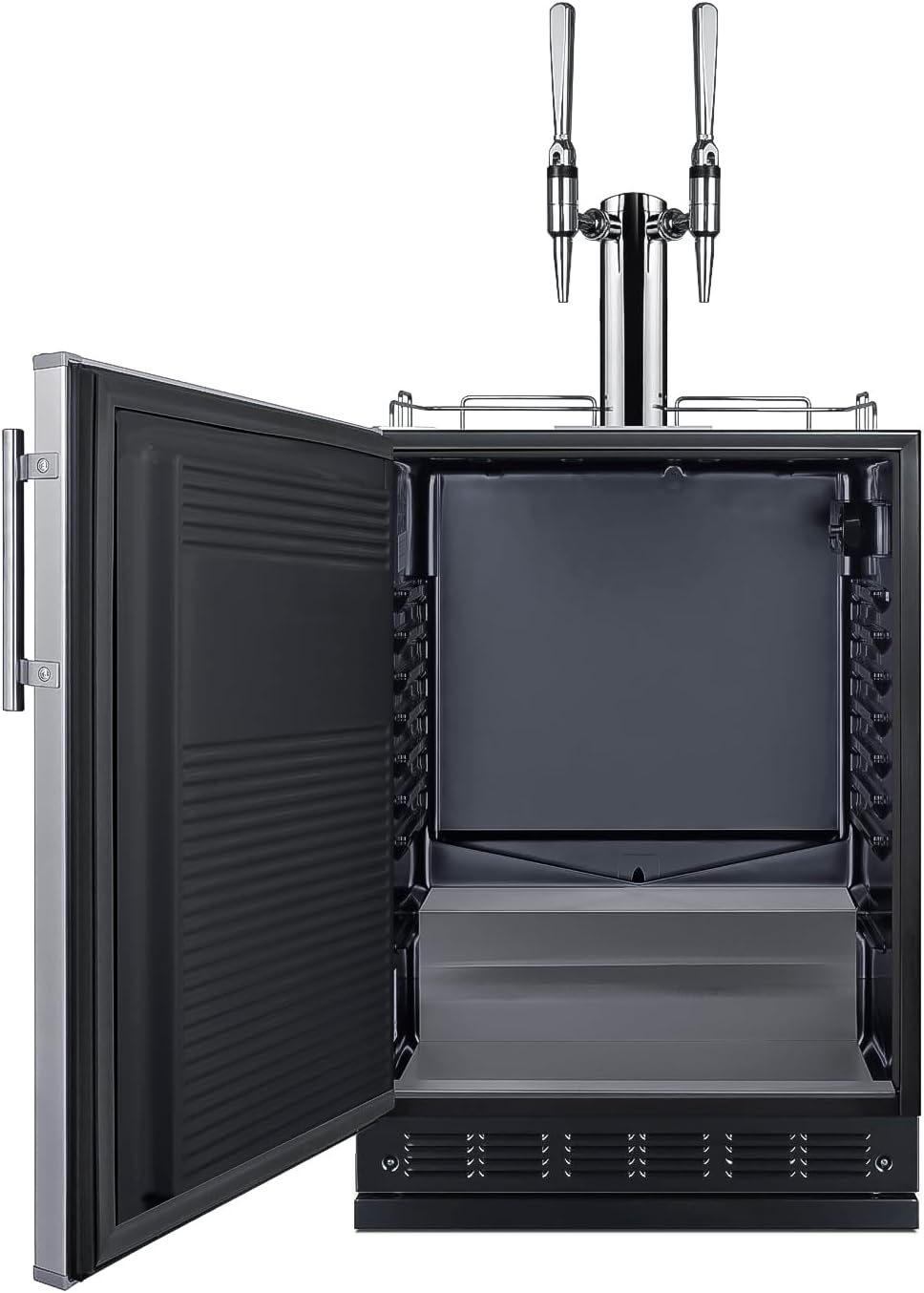 Summit Appliance 24" Wide Nitro Coffee Kegerator/Refrigerator Combo, Black Interior, Caster Wheels, Residential/Commercial Use (LHD, Nitro Coffee)