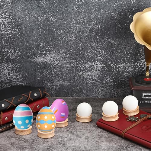 Pack of 12 Wooden Sphere Holder Display Stand for Crystal Sport Ball (6 Count)