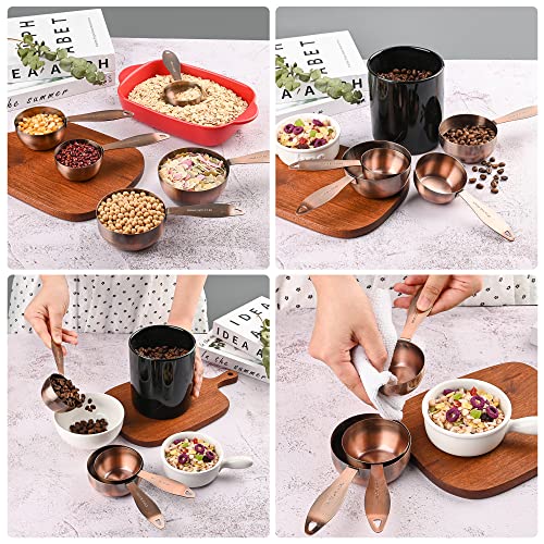 Copper Plated Measuring Cups and Spoons Set