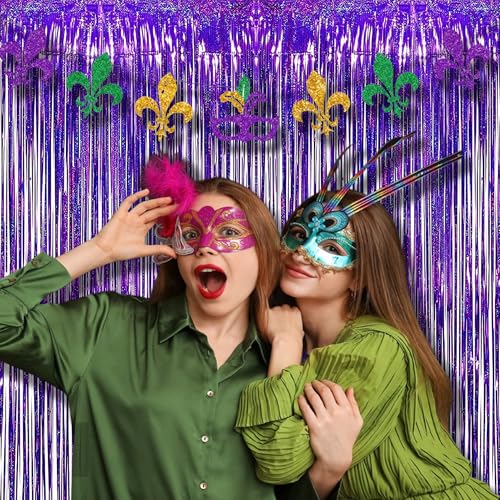 Purple Foil Fringe Curtains (2 Count)