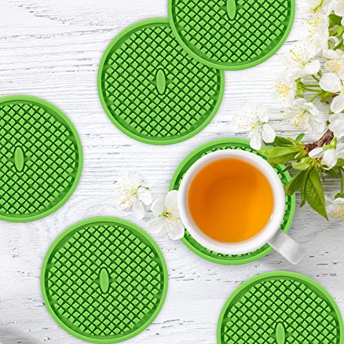 Silicone Coasters [6 Pack] Thickened Drink Coasters with Holder (6 Count)