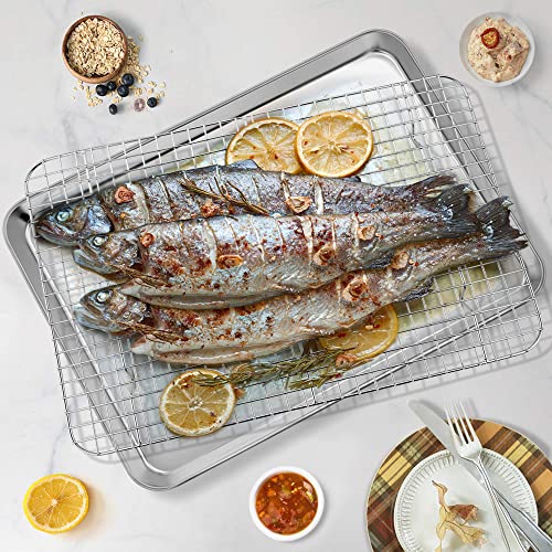 17.5 Inch Cookie Baking Sheet Pan with Wire Rack