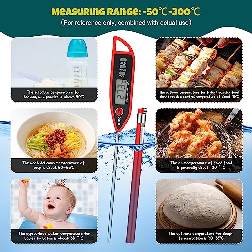 12 Set Digital Food Thermometer Long Probe Instant (12 Count)