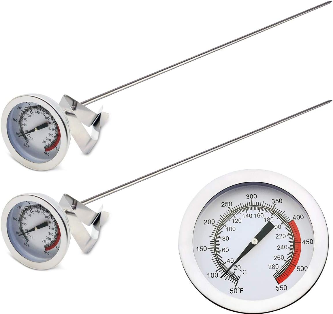 Efeng 15“ turkey fryer thermometer with pot clip (2 Pack), 2
