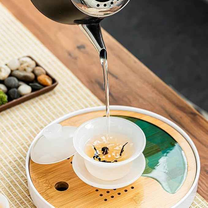 Glass Gongfu Tea Set, Large Gaiwan with Japanese Teapot and Cups-suit7